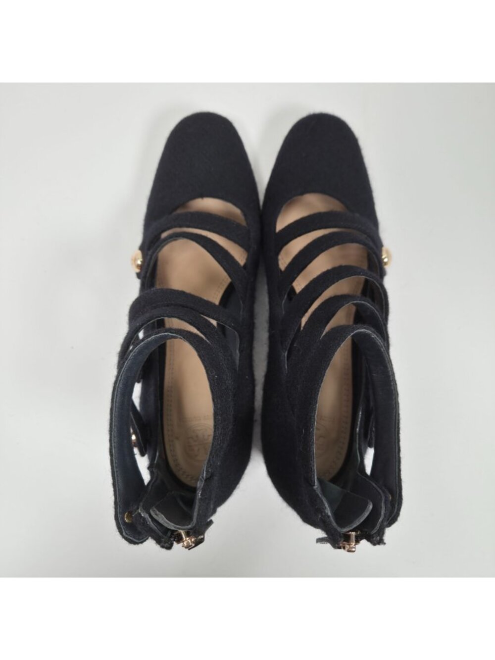 Tory Burch Marisa Women's Black Suede Studded Strappy Heels US Size 10M - Picture 5 of 9